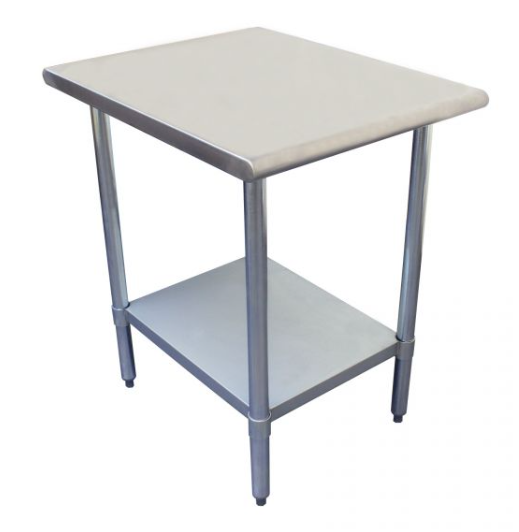 Thunder Group SLWT42412F - 24" X 12" Flat Top Stainless Steel Work Table with Galvanized Under Shelf